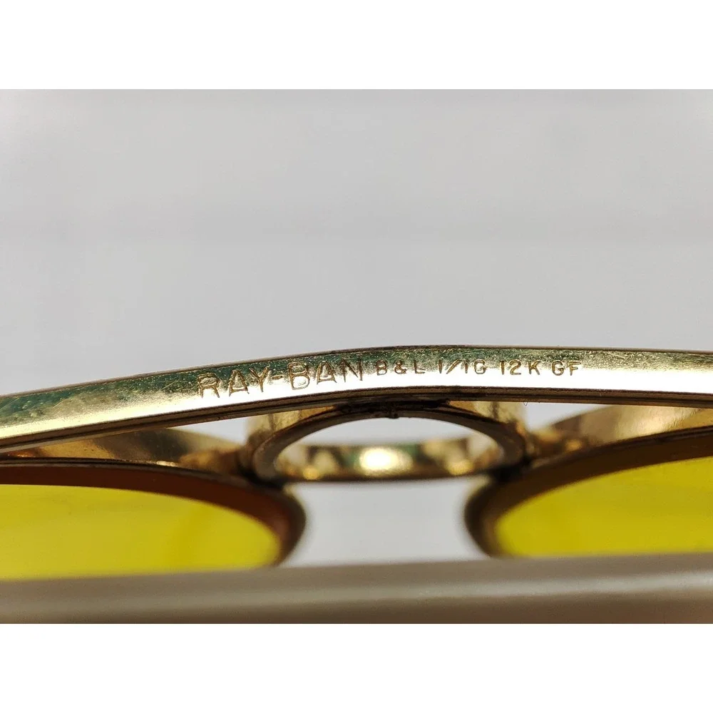 Vintage Ray-Ban B&L Shooter Aviator 12K GF Yellow Kalichrome Lenses USA